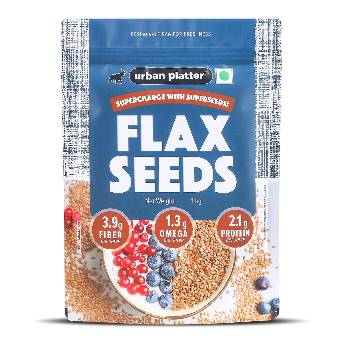 Urban Platter Flax Seeds, 500g x 2 (Alsi | Heart-Healthy | Protein and Fiber Rich | Use in salads | After meal Digestive)