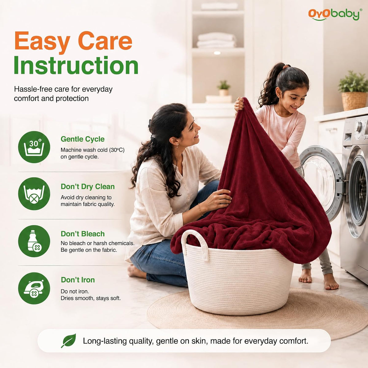 OYO BABY Twin Size Mattress Protector 72 x 48 Inch (6 x 4 Ft) | Waterproof TPU Bed Cover with Ultra Soft Cotton Feel Terry | Breathable & Hypoallergenic 360° Elastic Fit | Baby, Kids & Family - Maroon