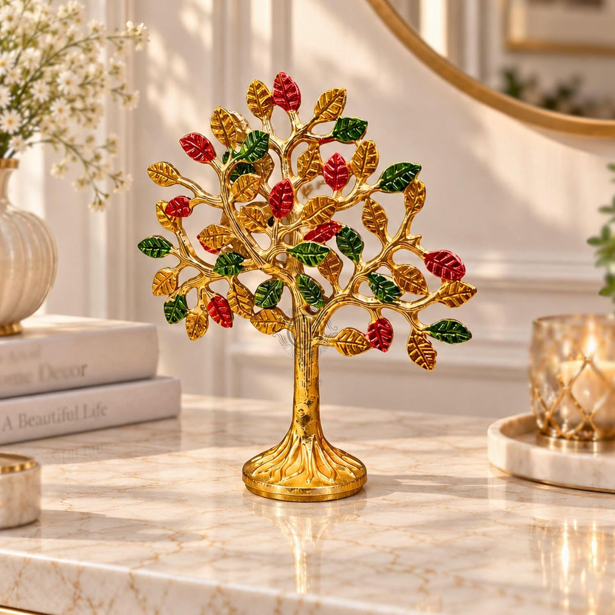 DSH Kalpavriksha Tree Showpiece for Home Décor | Wish Fulfilling Tree of Life Decorative Sculpture | Symbol of Prosperity, Growth & Good Fortune | Tabletop Décor & Gift (Small)