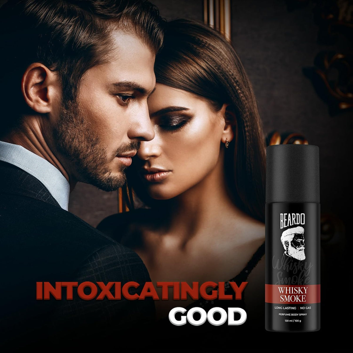 BEARDO Whisky Smoke Perfume For Men |Eau De Parfum 50Ml + Body Spray Deo 120Ml | Spicy, Woody - Oudh | Long Lasting Mens Deodrant | Date Night Fragrance | Christmas Gift For Men | Gift For Friends