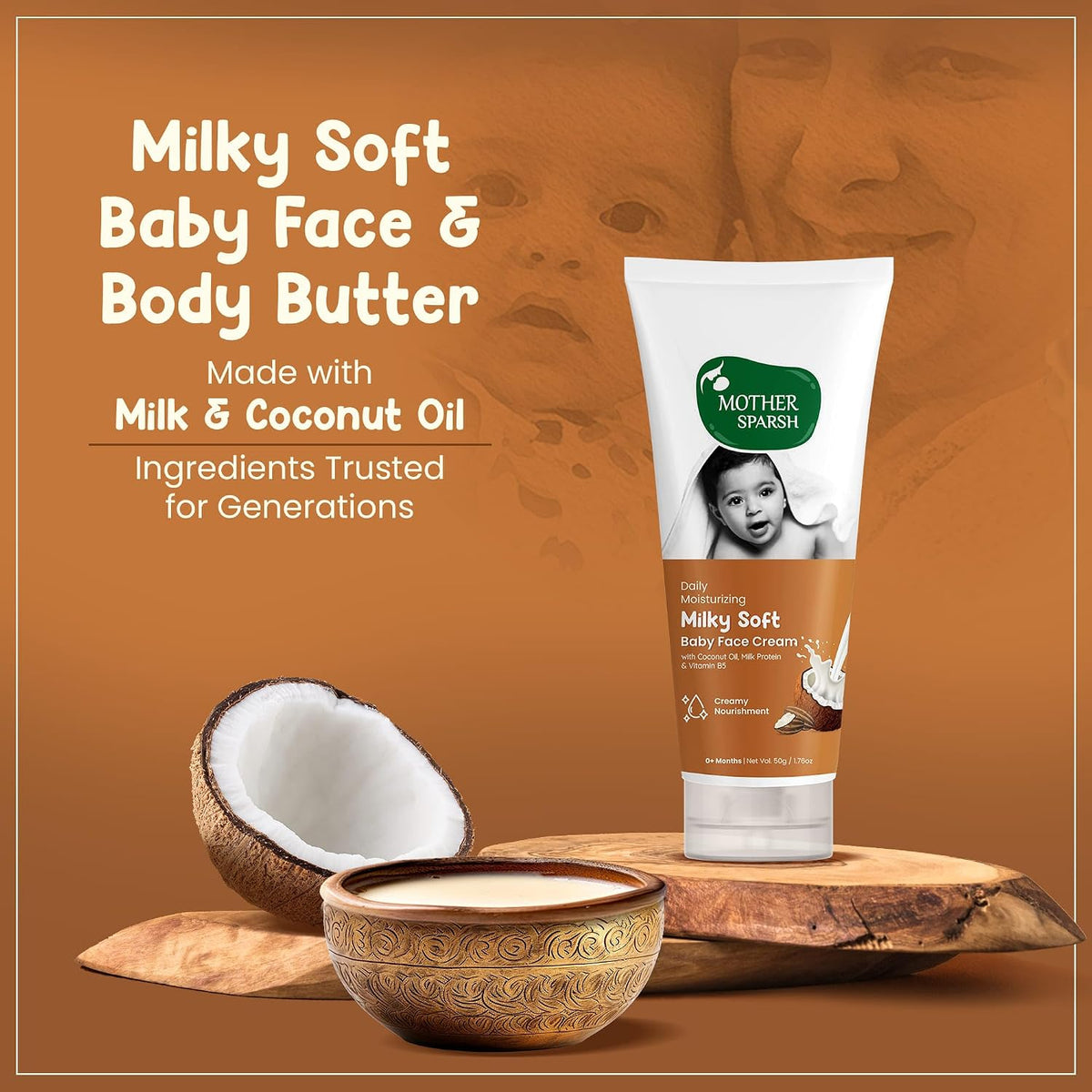Mother Sparsh Baby Pack – Natural Mosquito Patches (24 pcs) + Milky Soft Baby Face Cream (50g) + Natural Liquid Cleanser (175ml) – 12hr Protection, Moisturizing, Gentle Cleaning
