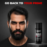 Beardo Hair Building Fiber for Men (12g) | Instant Hair Thickening & Bald Spot Coverage | Natural Salts & Iron Oxides | Sweat, Wind & Rain Resistant | Hyper-realistic hair-like texture | Black