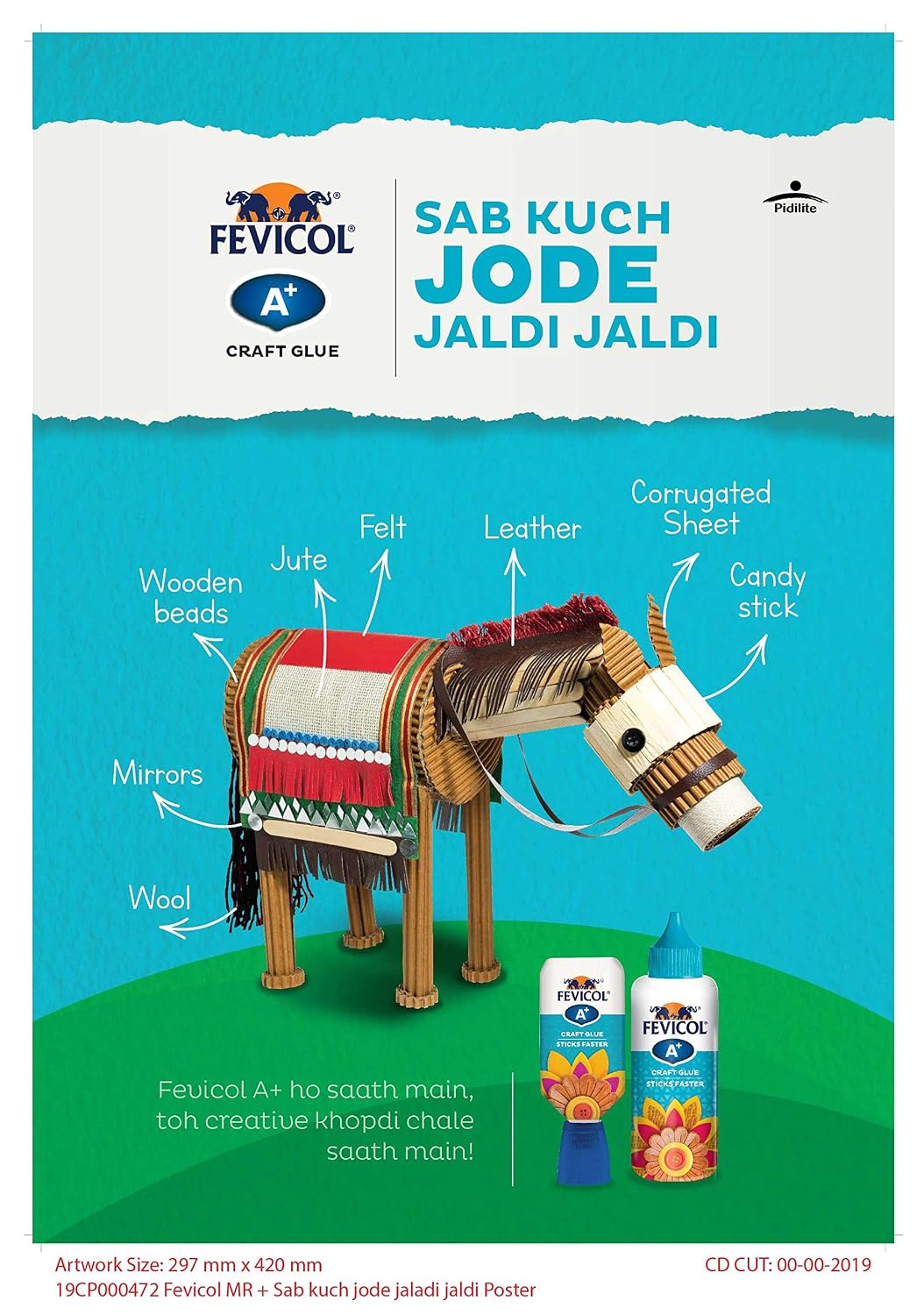 Pidilite Fevicol A+ Craft Glue for Events, Decorations & Craft Projects (30g)