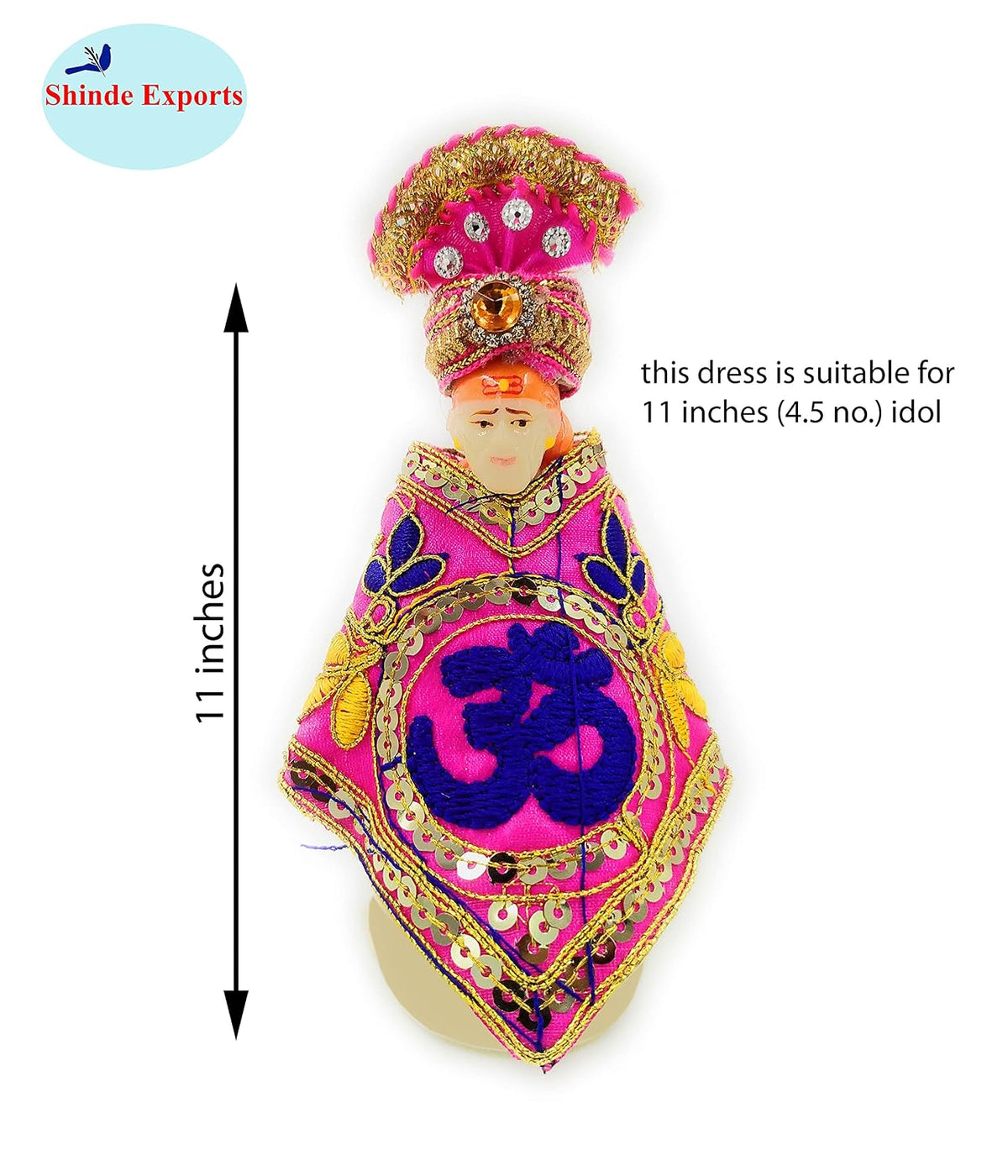 SHINDE EXPORTS shirdi saibaba idol dress cloth vastra shawl (Pack of six (for 4.5 inches one no. idol))