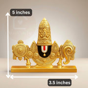 YaaNatural Yaa Catchy Lord Balaji Double-Sided Idol for Car Dashboard & Home Decor Gold Finish Venkateswara Face Statue | Spiritual Gift, Pooja & Office Idol (Balaji Double Side Gold)