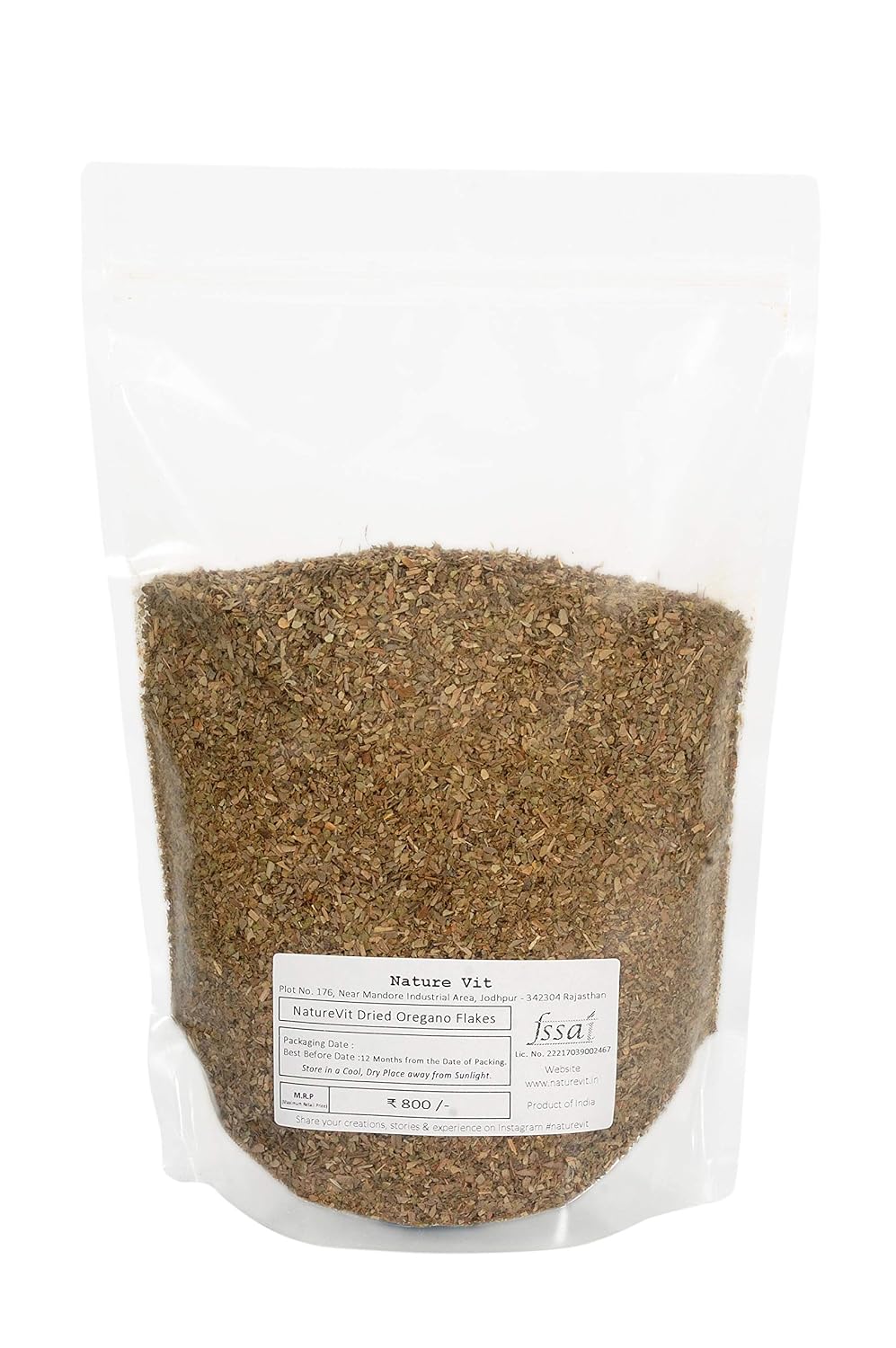 NatureVit Dried Oregano Flakes, 200g