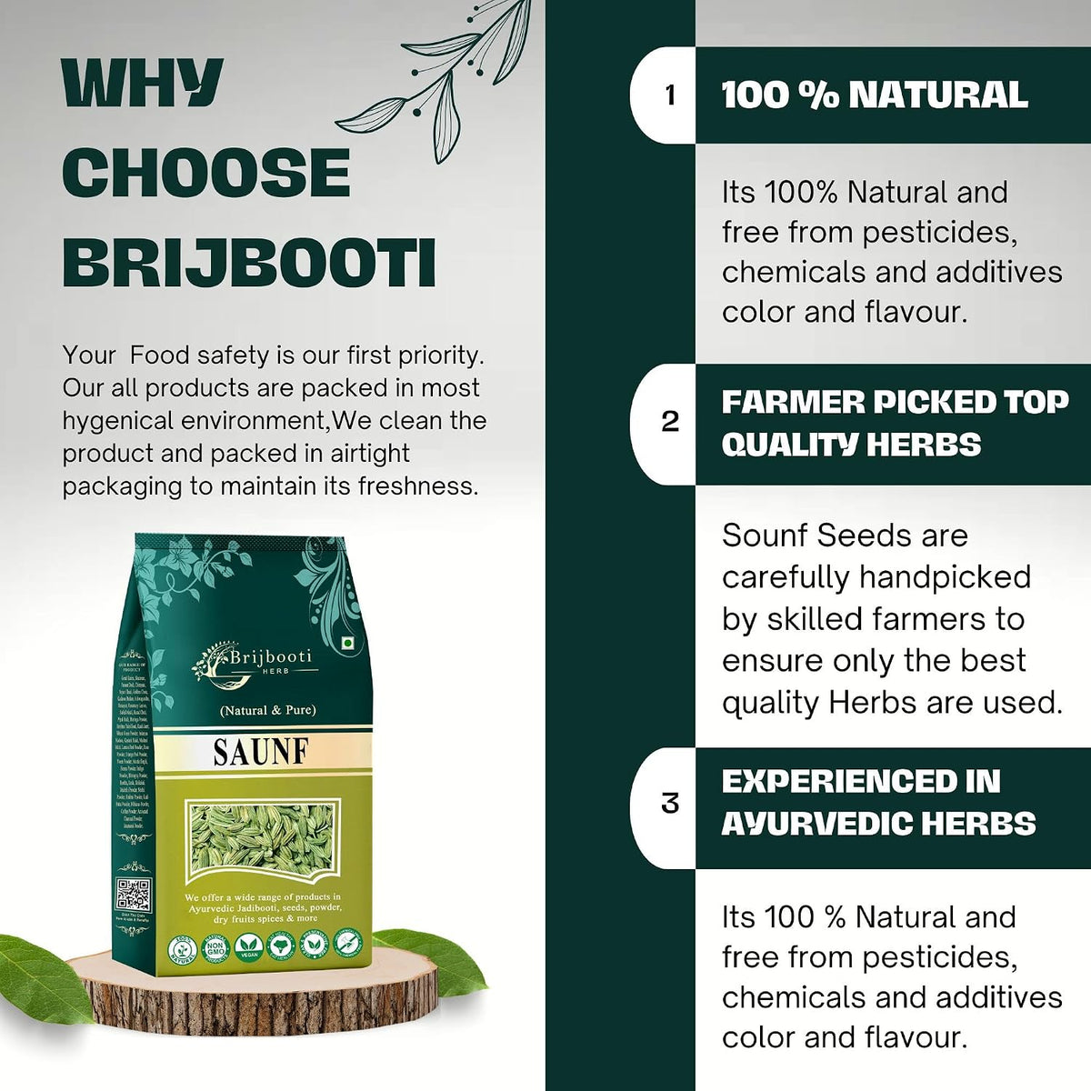 BrijBooti Saunf Moti - Natural Saunf Without Polish - Fennel Seeds Big - 800 Gr