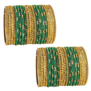 NMII Acrylic (Plastic) With Silk Thread & Beads Studded Worked Glossy Finished Kada Set For Women and Girls