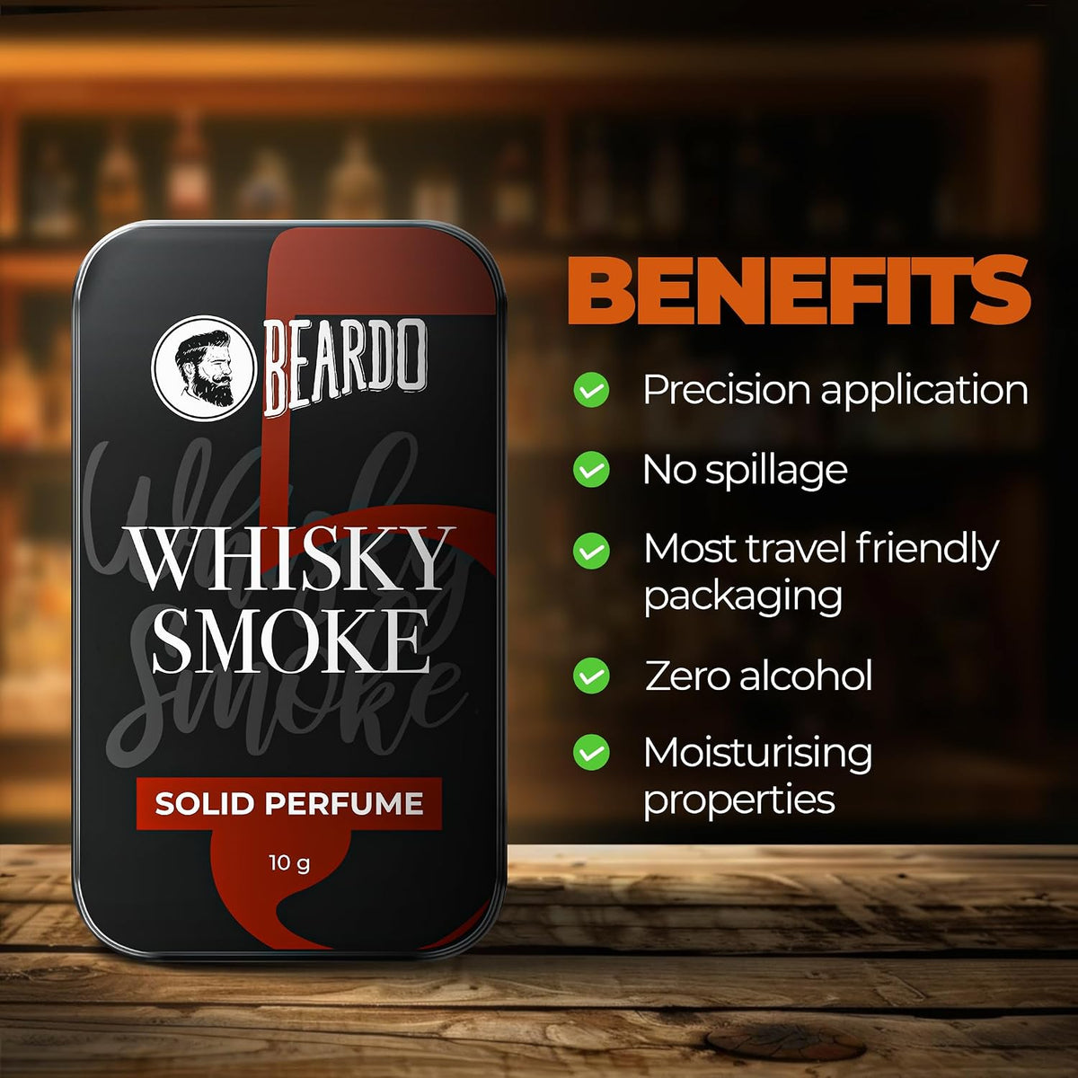 BEARDO Godfather & Whisky Smoke Solid Perfume 10g (Set of 2) | Strong & Lasting Fragrance | For Date Night | Gift For Brother | Gift For Friends | Gift For Brother