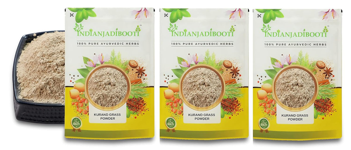 IndianJadiBooti Kurand Grass Powder (Bahuphali/Corchorus Depressus) – Raw Ayurvedic Herb for Natural Vitality, Stamina & Urinary Support – Helps Combat Fatigue & Internal Heat | 3 Packs of 900 Grams