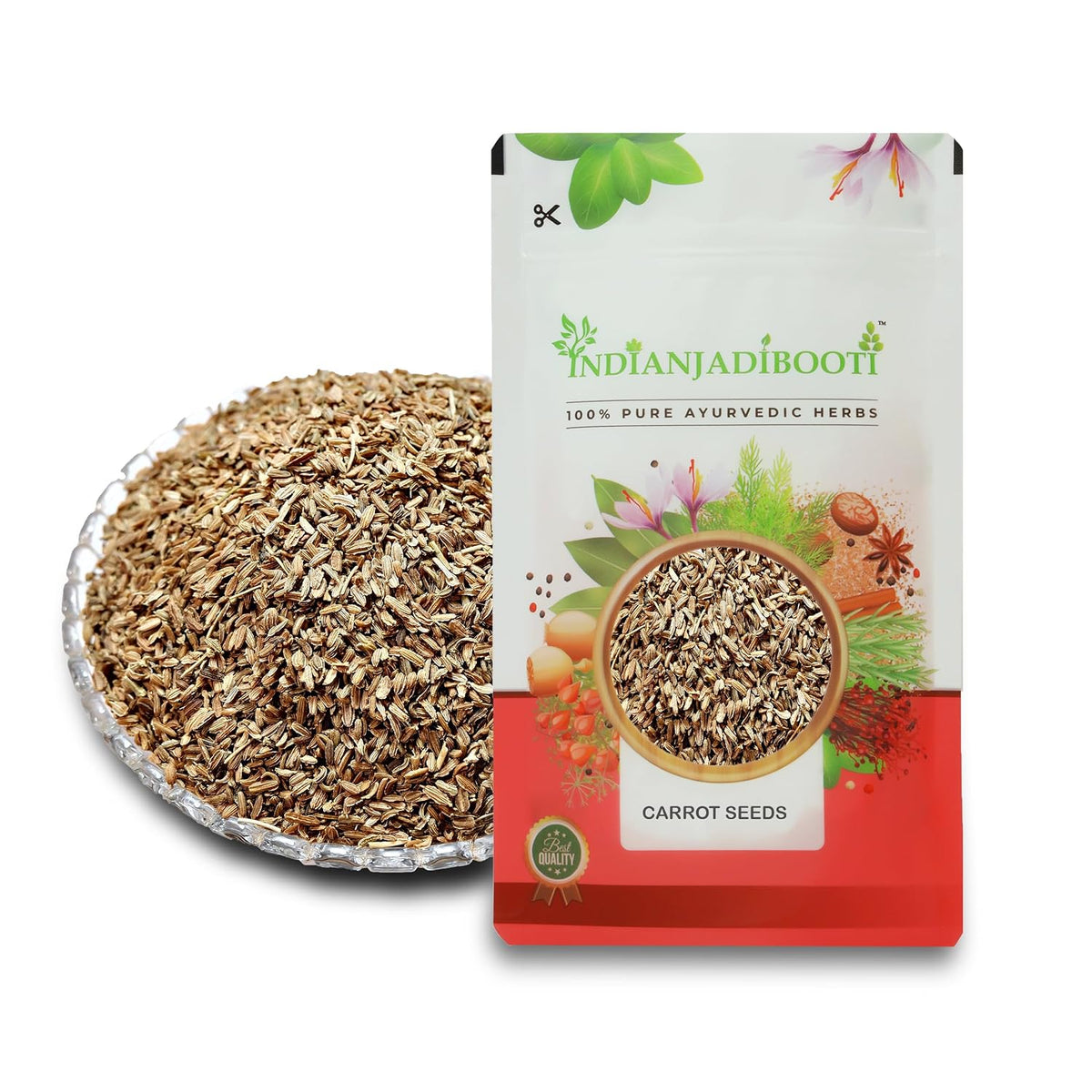 IndianJadiBooti Pure Dried Carrot Seeds (Daucus Carota) | Botanical for DIY Skin Infusions, Digestive Harmony & Warming Compounding | 100 Grams