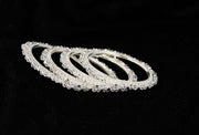 NMII Alloy Metal with White Pearls & Golden Balls Designer Bangles Set For Women & Girls | Kada Set For Women | Traditional Women's Bangles For Wedding, Party, Festive, Occasion Wear- Set of 4