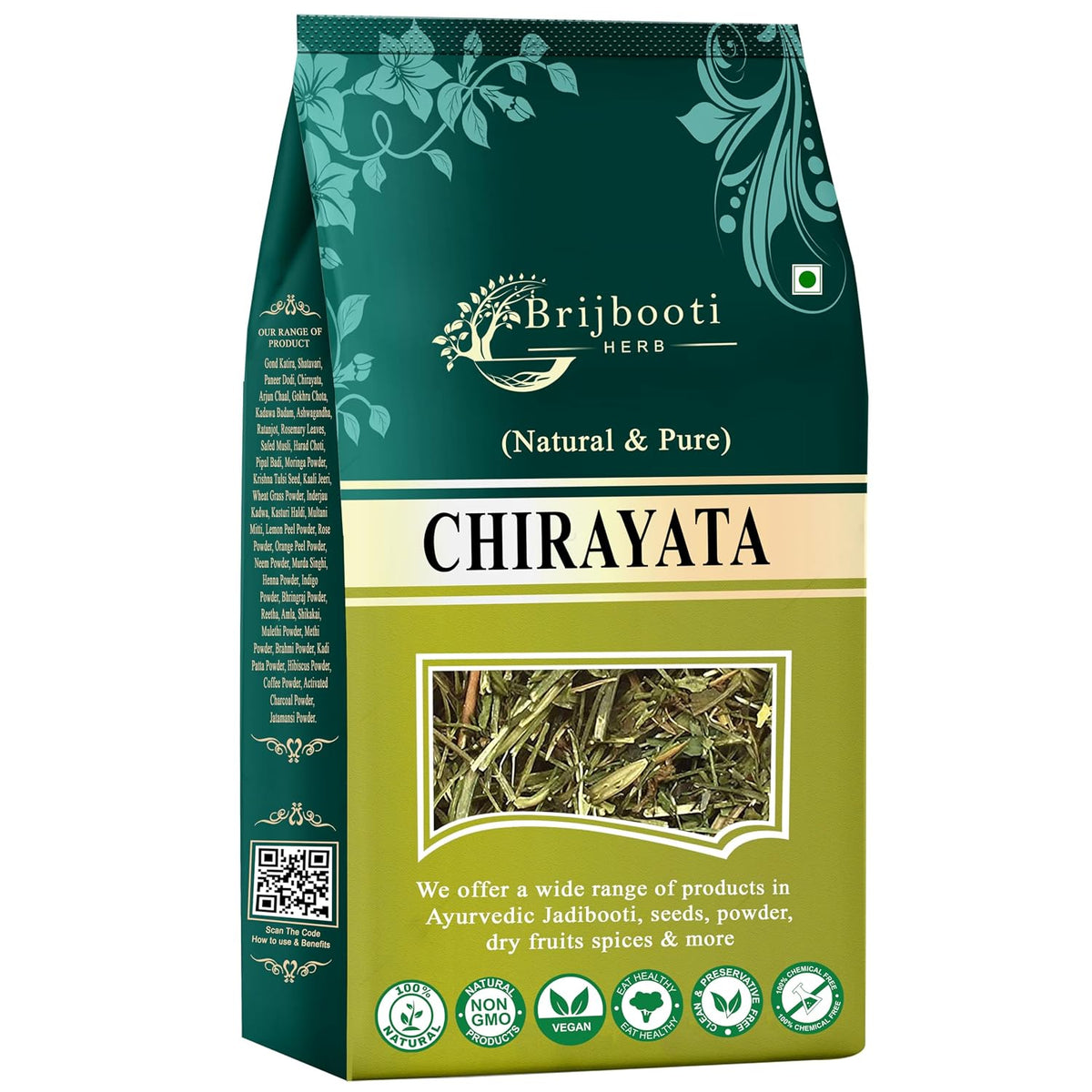 Brijbooti Kirayata Chirata - 200 gram - Chirayata - Kalmegh | Bitter Sticks | Pure & Natural