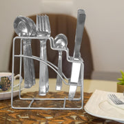 Parage Fantasy Stainless Steel Cutlery Set - Set of 25 (Contains: 6 Table Spoons, 6 Tea Spoons, 6 Forks, 6 Knives, 1 Stand), Spoon Set, Cutlery Set for Dining Table Stylish, Silver