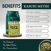 BrijBooti Kasturi Methi - kasoori Methi - Dried Fenugreek Leaves - Kasuri Methi - कसुरी मेथी 200 Gr