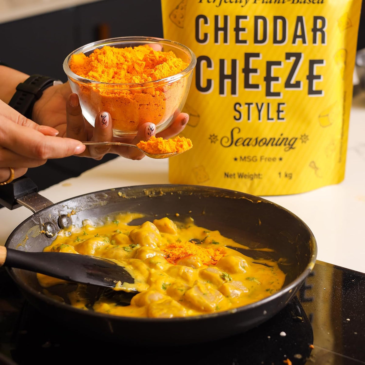 Urban Platter Cheddar Cheese Style Seasoning, 1 kg (Perfectly Plant-based | Ideal for Pop Corn, Fries, Pasta, and more | Super-Value pack)