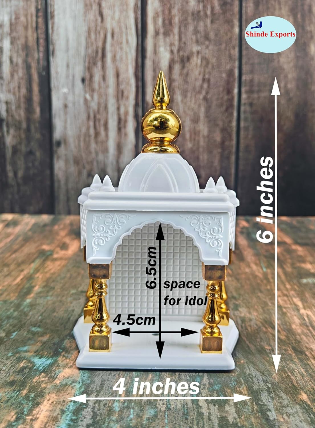 SHINDE EXPORTS Temple for car Dashboard Stand 6 inches (Plastic Empty Temple)