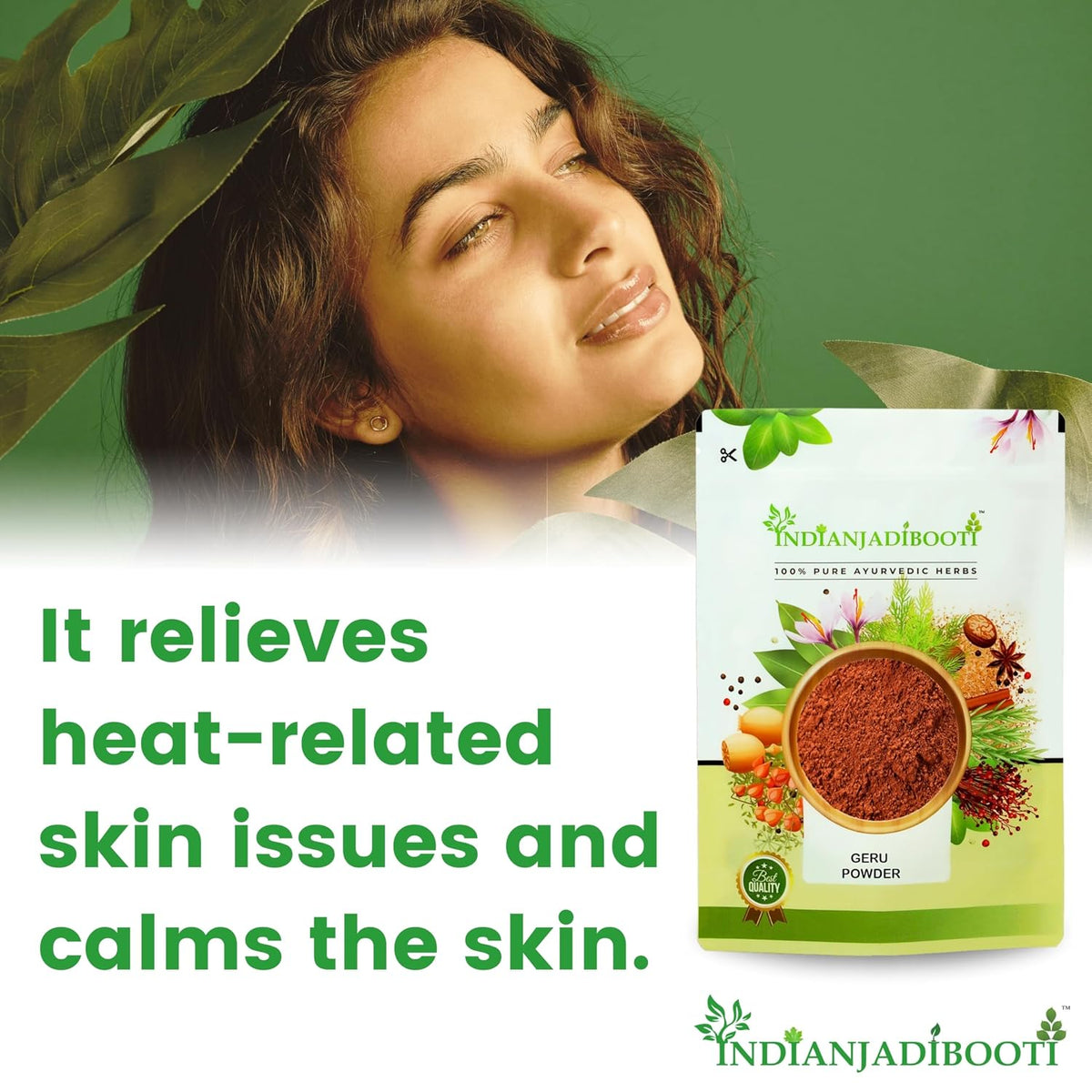 IndianJadiBooti Geru Powder - Red Ochre (Shuddha Gairika) - Traditionally Used for Cooling Skin Rituals, DIY Face Packs & Natural Pigment, 3 Packs of 900 Grams