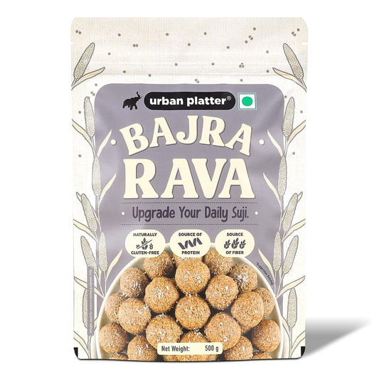 Urban Platter Bajra Rava, 500g (Naturally Gluten-Free | Source of Protein & Fibre | A Smart Swap for Regular Sooji | Perfect for Upma, Khichdi, Porridge, Halwa, Laddoos & More)