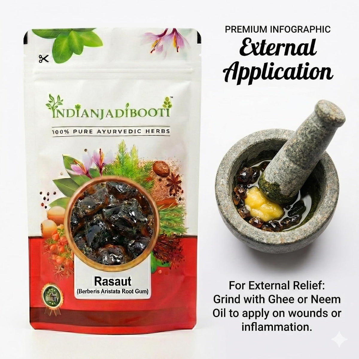 IndianJadiBooti Rasaut (Berberis aristata Root Gum) – Natural Ayurvedic Herbal Extract for Health & Wellness | 250 Grams