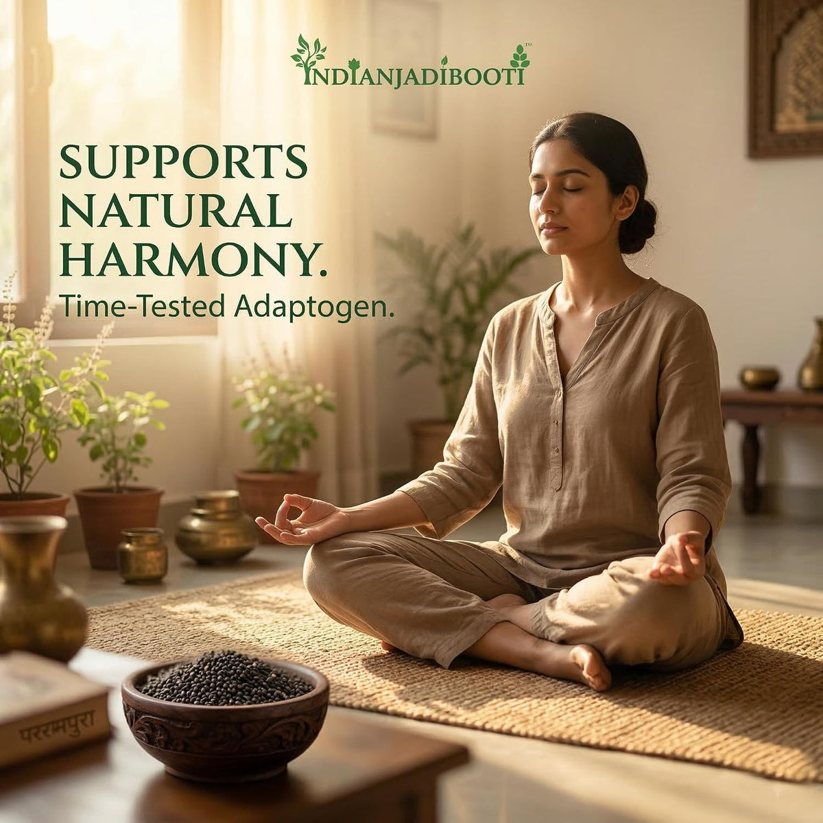 IndianJadiBooti Pure Krishna Tulsi Seeds (Ocimum Sanctum) | Edible Botanical for Systemic Vitality, Respiratory Harmony & Holistic Nourishment,100 Gram