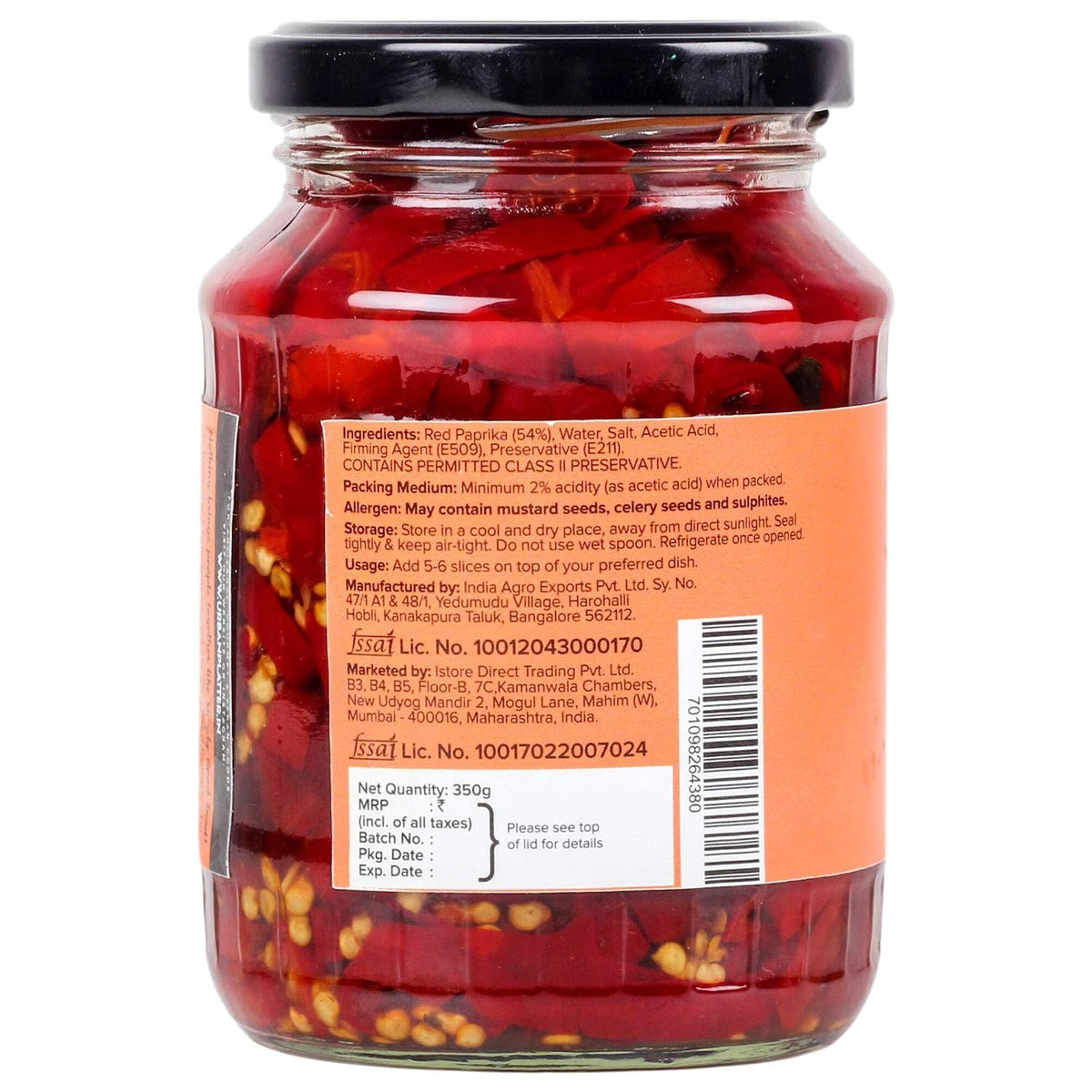Urban Platter Sliced Red Paprika, 350g (Versatile, Tangy and Spicy Flavor Boost)