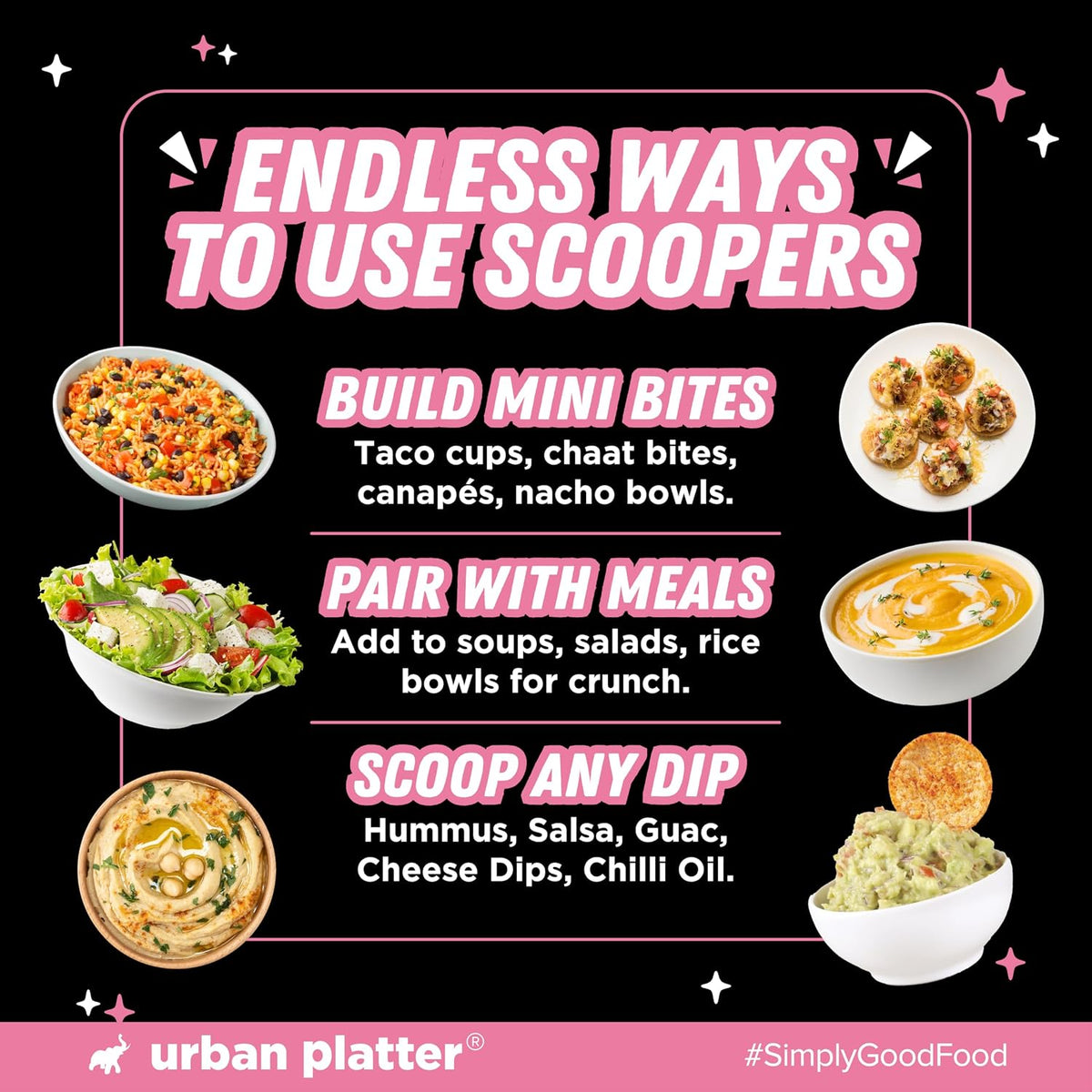 Urban Platter Chickpea Scoopers - Himalayan Pink Salt, 50g (Popped Chips | Lightly Salted | Air Popped, Not Fried)