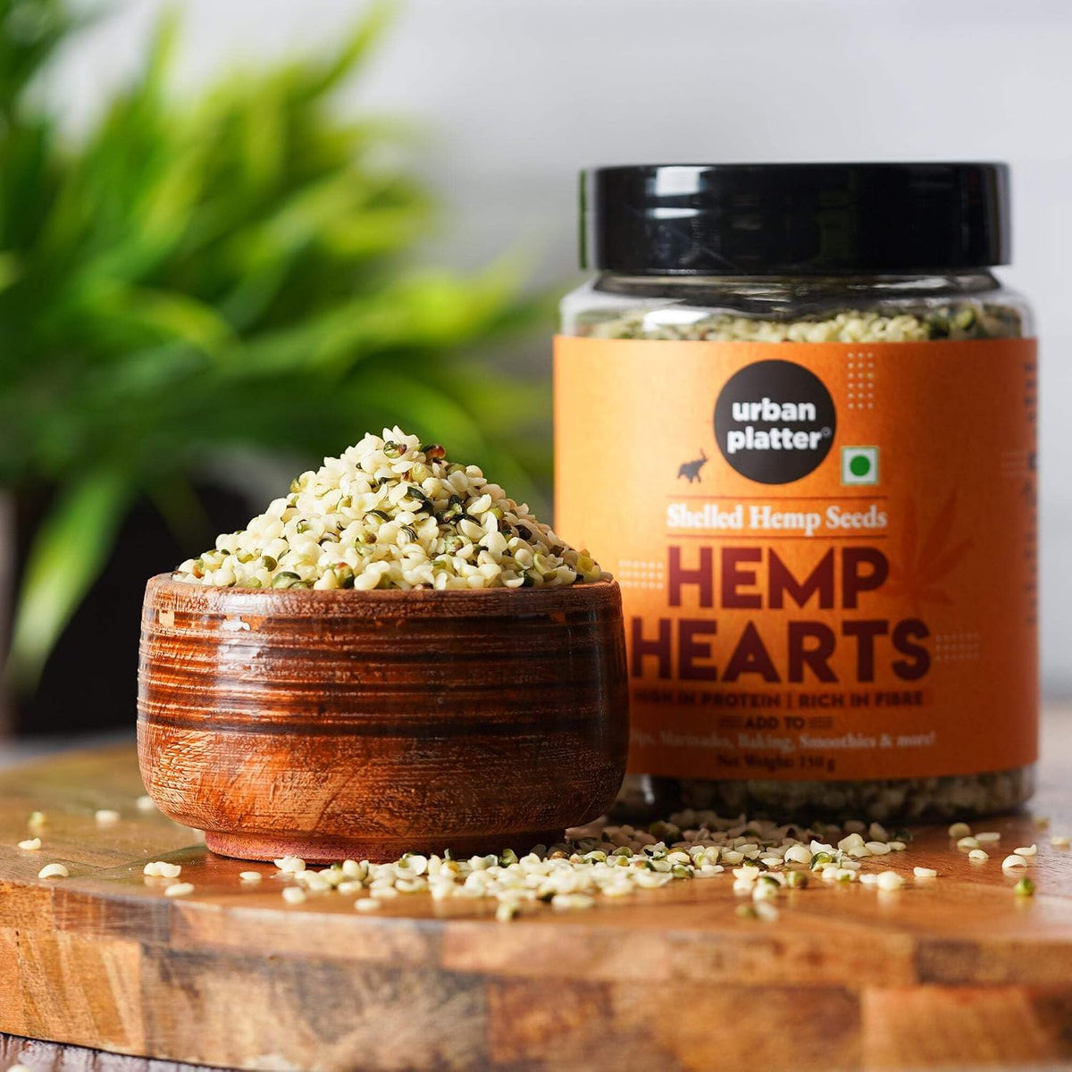 urban platter Hemp Hearts, 150G (Hulled Hemp Seeds,High In Protein,Rich In Fibre,Nutty & Crunchy,Allergen-Free Superfood,Garnish Or Add To Smoothies, Sauces, Dips, And Marinades,Plant-Based Protein)