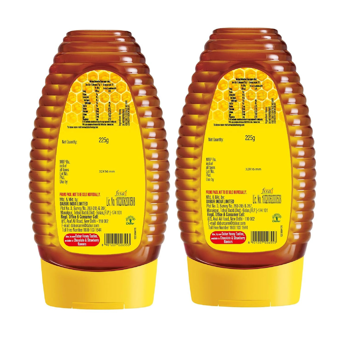 Dabur Honey - 450g (225g x 2) | Pure | World's No.1 Honey Brand with No Sugar Adulteration | For Fitness & Health | Natural Immunity Booster | Rich in Antioxidants & Minerals