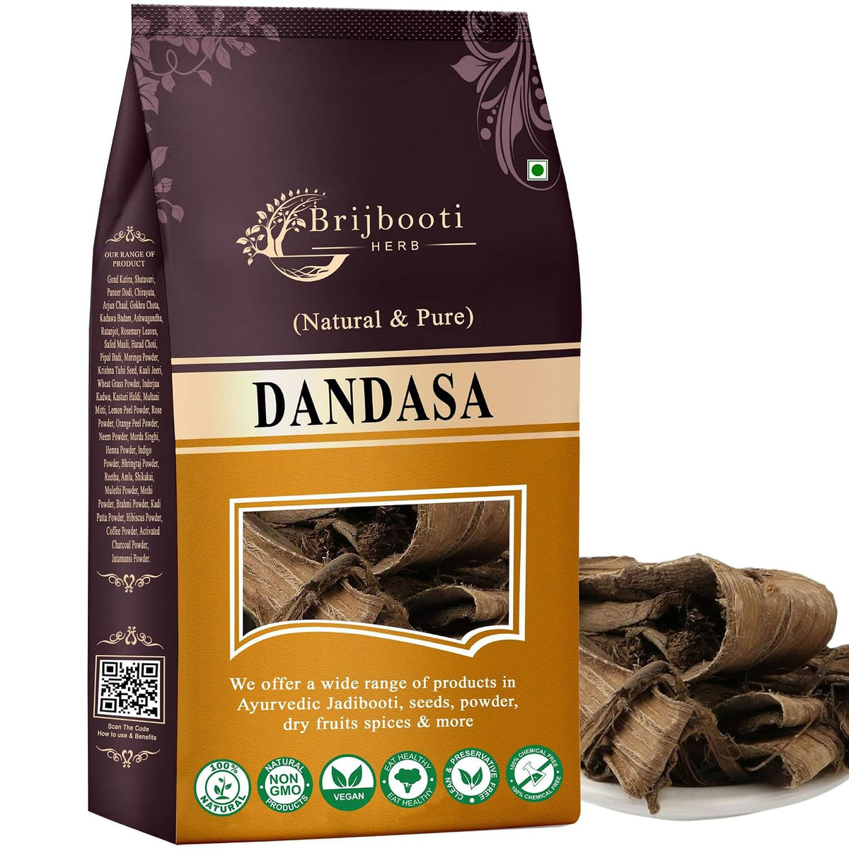 Brijbooti Dandasa - Datoon - Juglans - Walnut Tree Peel (Helps in teeth whitening) 200 Gr