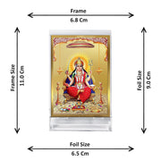 DIVINITI Santoshi MATA Photo Frame for Car Dashboard, Car Idol, Table Decor|ACF 3 Acrylic Car Frame with 24K Gold Plated Foil|Religious Frame for Pooja, Prayer and Gift (11X6.8 CM)