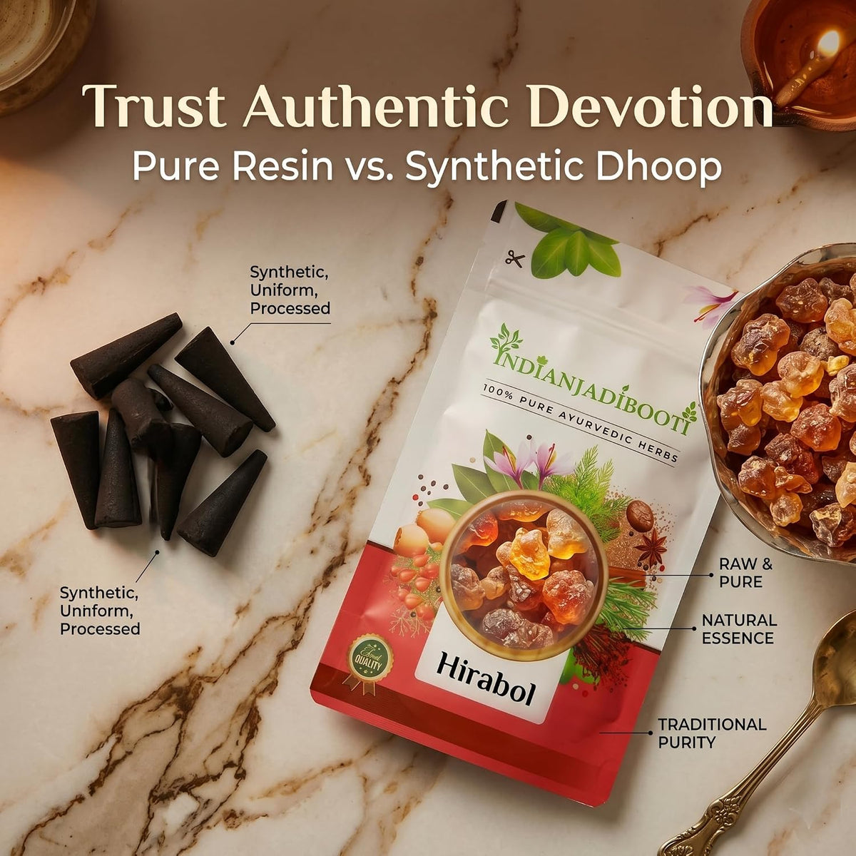 IndianJadiBooti Pure Myrrh Resin 50g | Aromatic Incense & Wellness