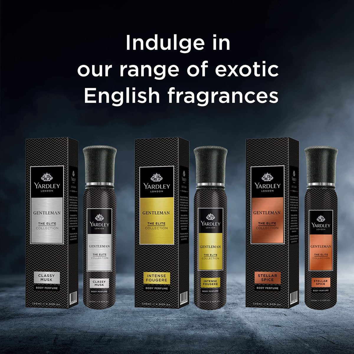 Yardley London Gentleman Intense Fougere Body Perfume Spray| The Elite Collection| No Gas Deodorant For Men| Men's Body Perfume| 120Ml
