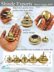 SHINDE EXPORTS brass sindur dani dibbi sindoor box dabbi for women (4CM)