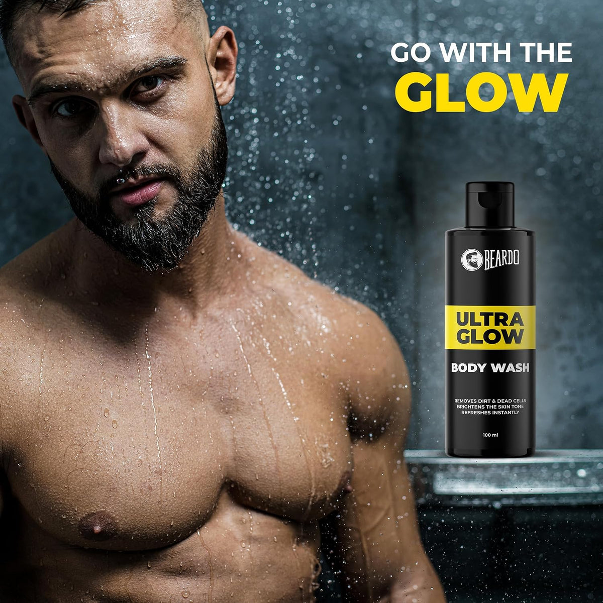 Beardo UltraGlow Body Wash for Men, 100ml | Moisturizes & Hydrates the Skin | Contains Mulberry & Bearberry Extracts for Deep Cleansing & Nourishment | Soft & Smooth Skin