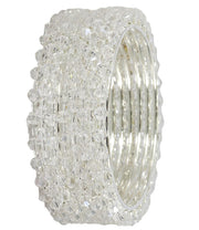 NMII Pearls Studded Metal Bangles Set For Women and Girls