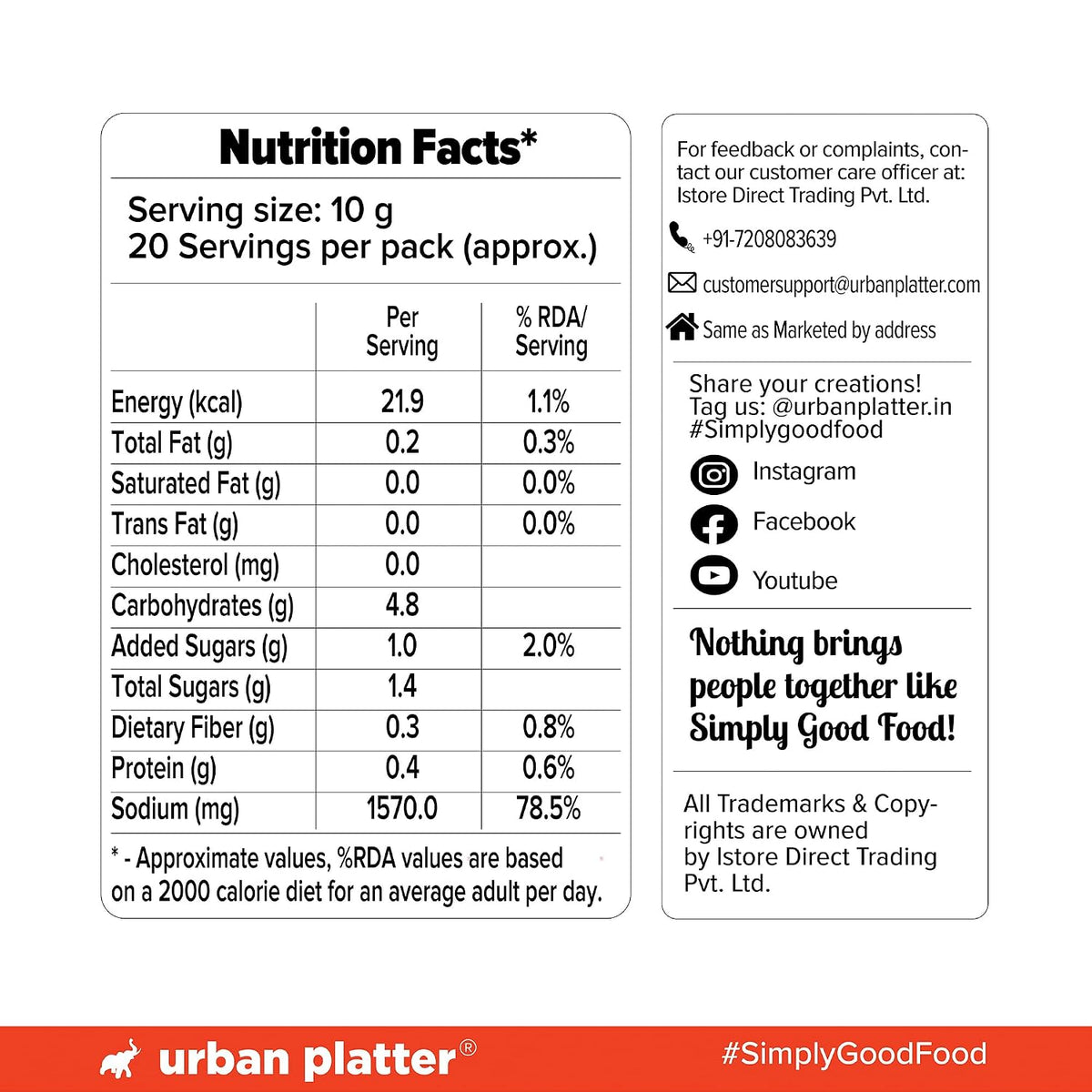 Urban Platter One in a Bouillon, 200g (Instant Vegetable Broth Powder | Perfectly Plant-based Umami Base | Clean-Label | Additive, Preservative and MSG free)