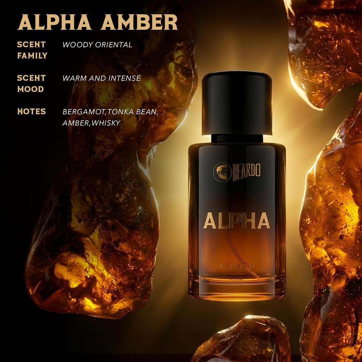 BEARDO Alpha Amber Elixir 30ml | Extrait De Parfum | Woody, Oriental & Ambery Perfume For Men | Long Lasting Perfume | Premium Gift For Man | Gift For Husband | Boyfriend