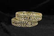 NMII Gold Plated Metal Kada Bangles Set For Women & Girls with American Diamond Stone | Stone Work Stylish Bangles Set | Traditional Bangles For Wedding, Party, Ocassion Fashion Jewellery- Set of 2