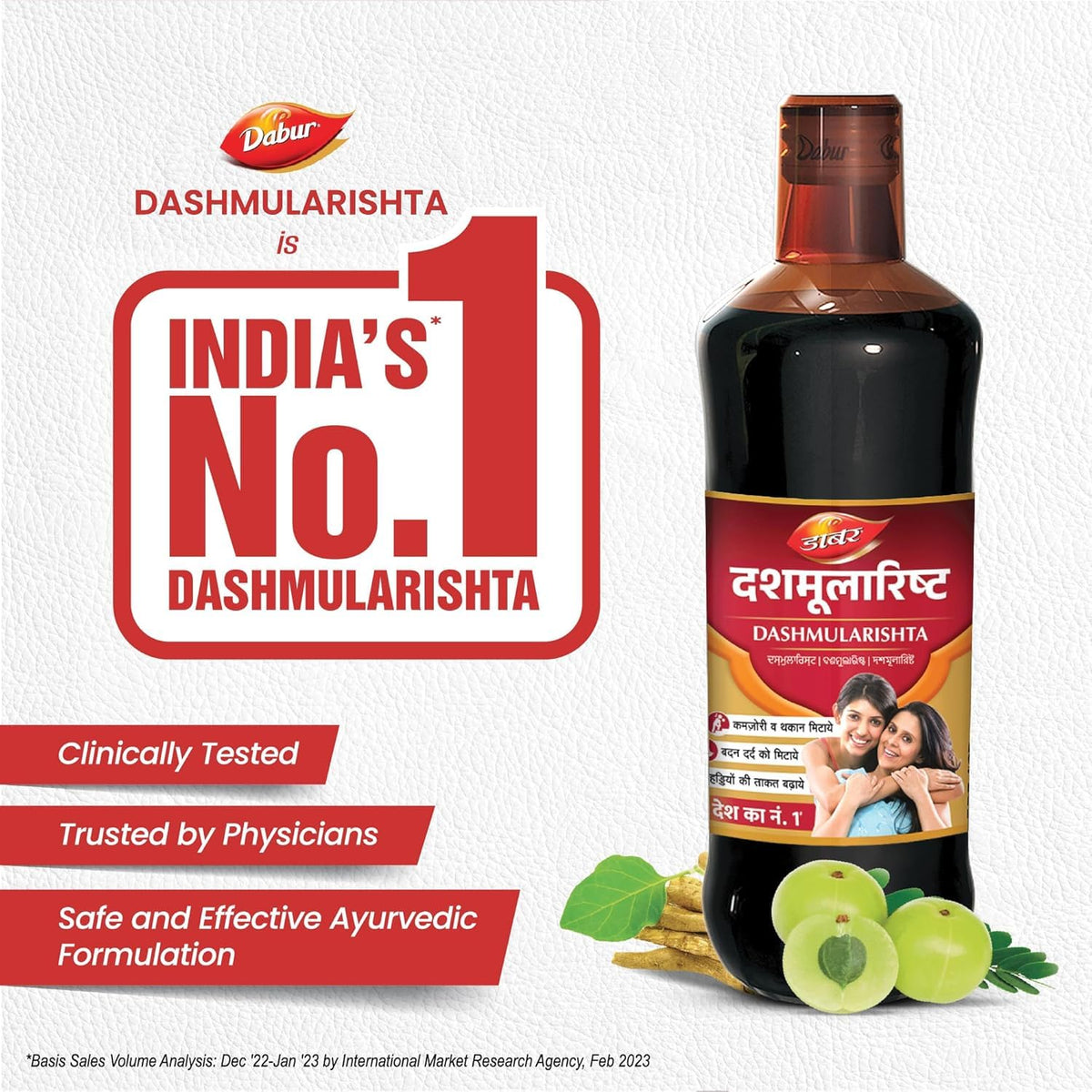 Dabur Dashmularishta 450ml & Triphala Churna 120g | Enhances Strength & Endurance | Eases Constipation, Acidity & Gas