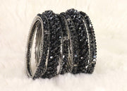NMII Stylish Pearls Alloy Metal Kada Bangles Set For Women and Girls | Fancy Metal Bangles | Trendy Design Bangles For Girls | Wedding, Party, Shadi Fashion Jewellery-Set of 6 Bangles