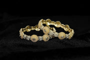 NMII Traditional Alloy Metal with White Pearls Moti Bangles For Women & Girls | Moti Kada Bangles Stylish | Rajwadi Kada Set For Wedding, Party, Occasion Wear- Set of 2 Kada
