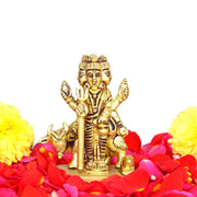 Aalayam Selveer Datta Murti Brass Small | Dattatreya Idol Small | Dattatreya Murti Small | Datta Guru Murti Small | Dattatreya Idol Brass 7.5 CM Height Brass Gold Colour 1 Piece