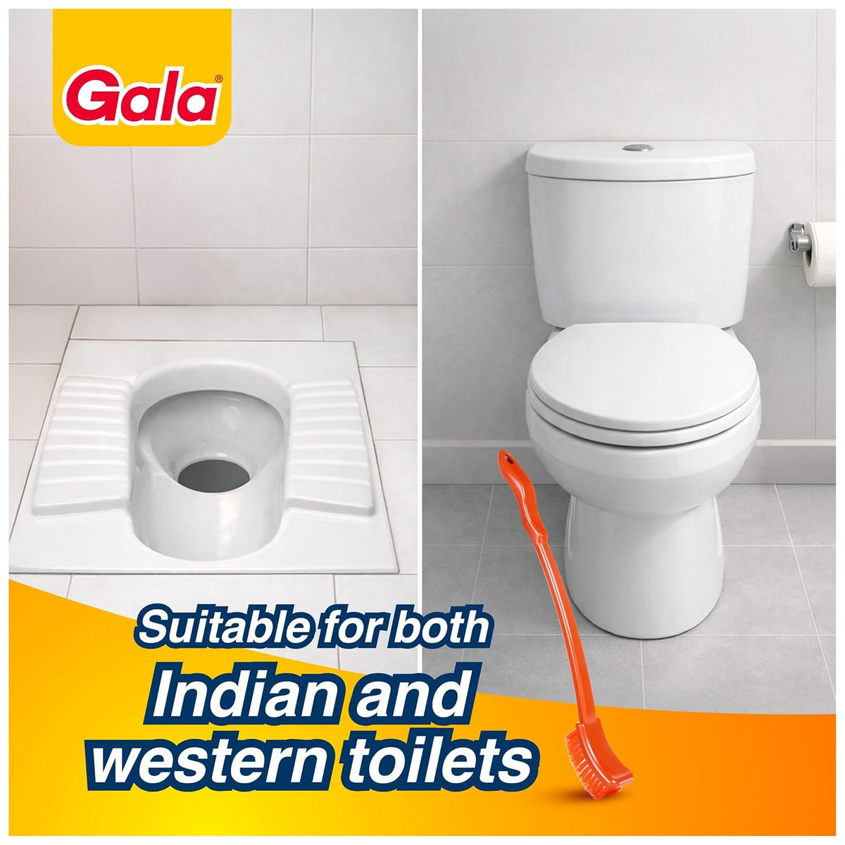Gala Super Hockey Toilet Brush (Multicolour)