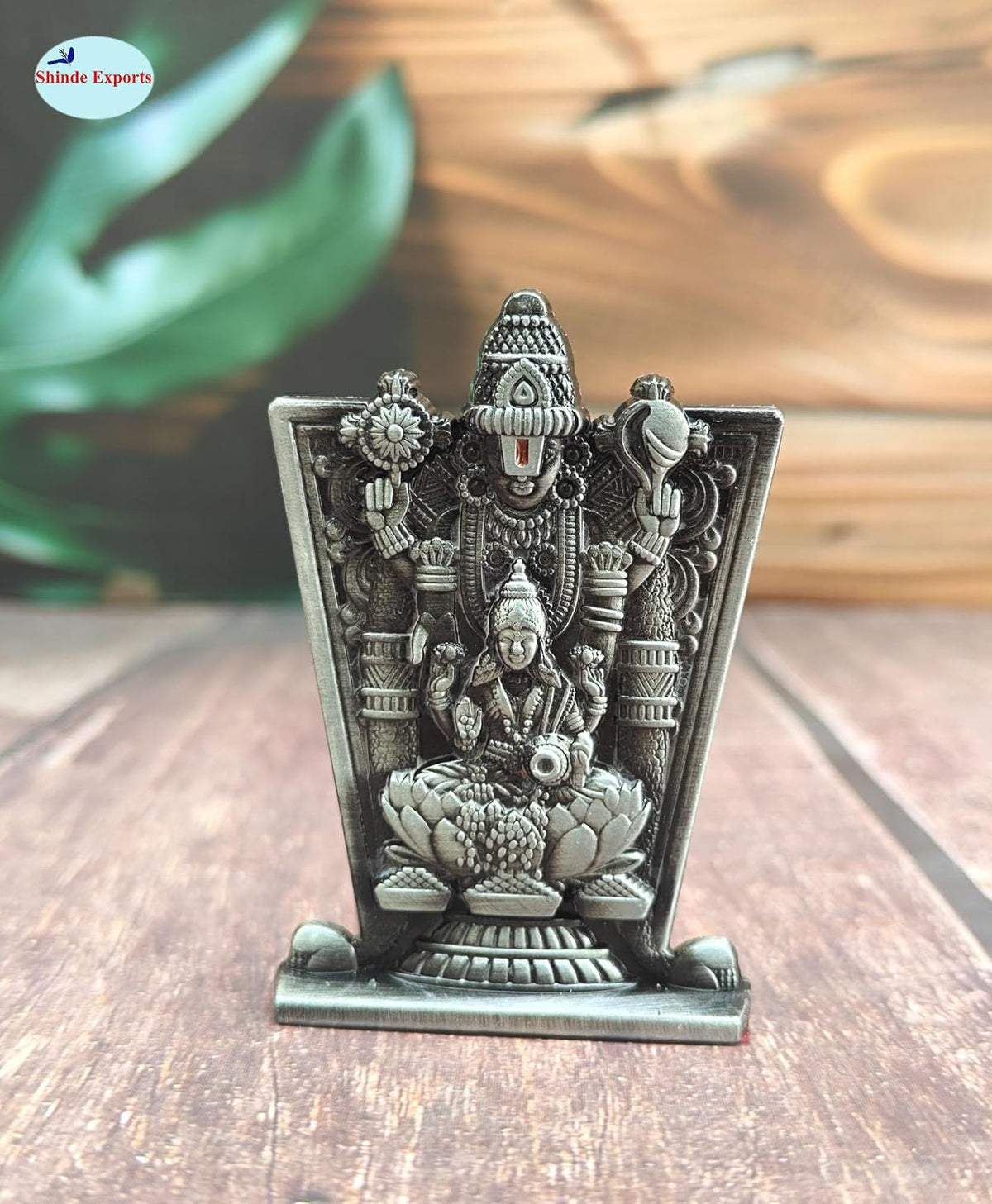 SHINDE EXPORTS Balaji Lakshmi Small Metal Idol Statue for car Home Office (Grey)