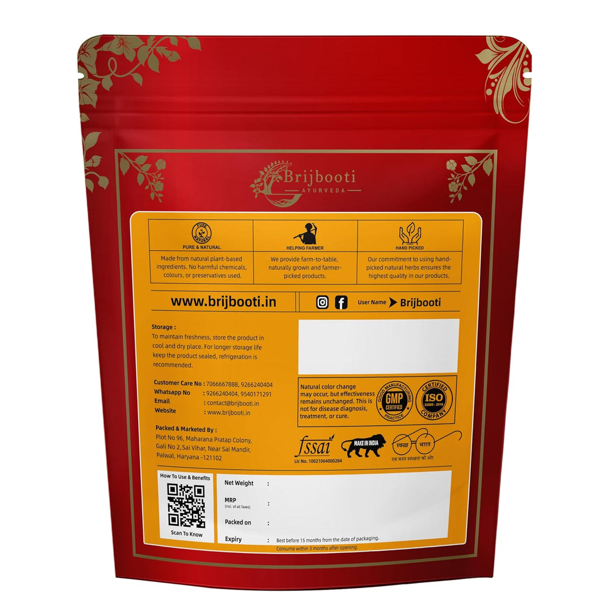 Brijbooti Rose petals dried 100 Gram | Rose petals dried edible | Gulab Patti for Face, Body, Bath, Hair, Cooking, Eating & Herbal Tea | Rose Flower