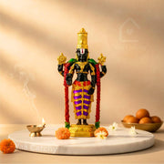 YaaNatural Yaa Catchy Lord Balaji Double-Sided Idol for Car Dashboard & Home Decor Gold Finish Venkateswara Face Statue | Spiritual Gift, Pooja & Office Idol (Thirupathi Colour Balaji)