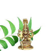 Aalayam Selveer Karumariamman Idol Small | Karumariamman Statue Small | Karumariamman Silai Small | Brass Karumariamman Idol 9.7cm Height Brass Gold Colour 1 Piece
