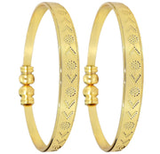 NMII Brass with Gold Plating Bangle Bracelet Set (Pack of 2)
