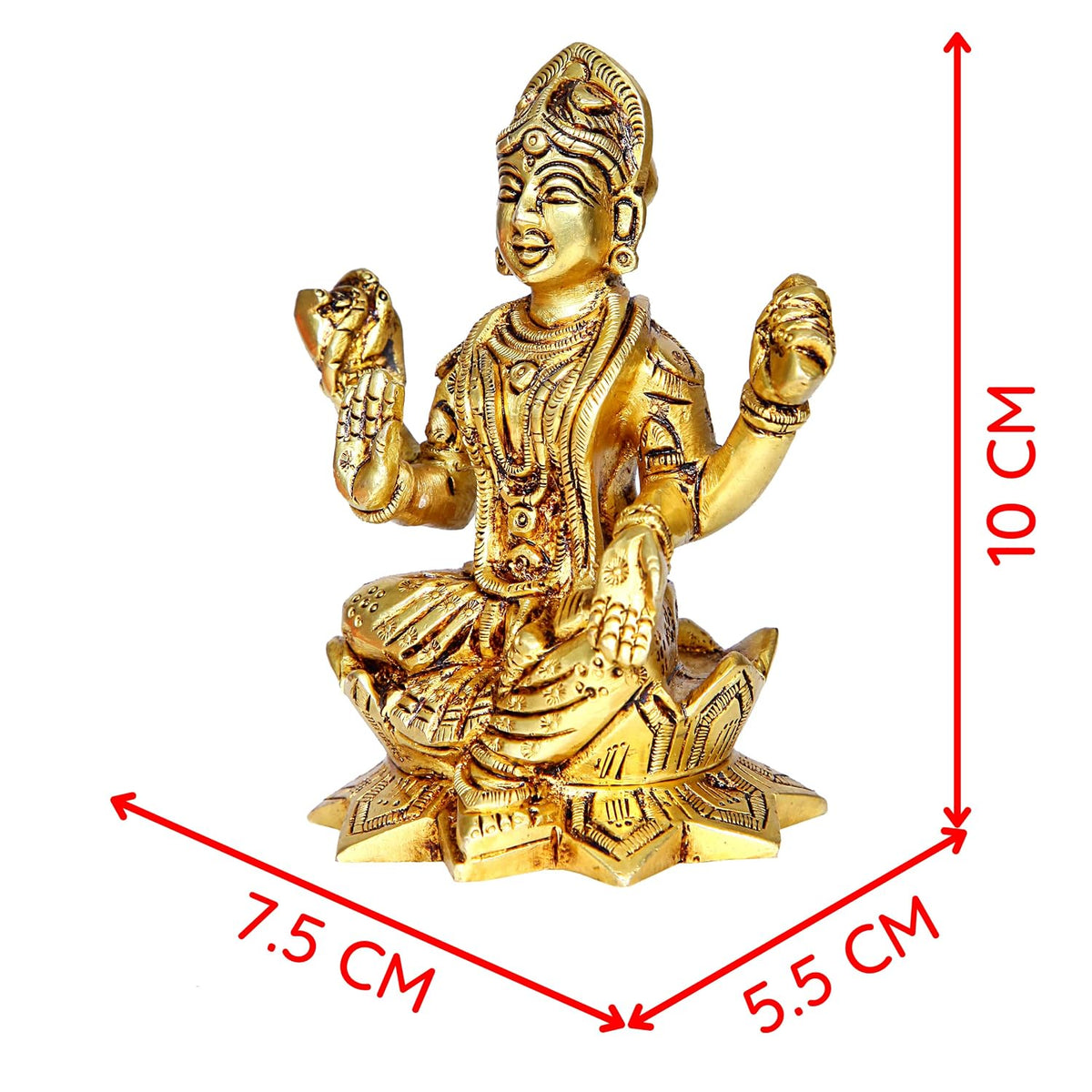 Aalayam Selveer Balambigai Statue| Bala Tripura Sundari Idol | Balambika Idol Brass 10cm Height Brass Gold Colour 1 Piece